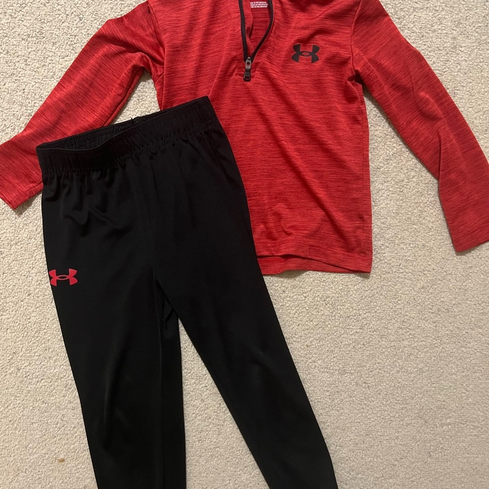 Under Armour Kids' Red and Black Athletic Set
